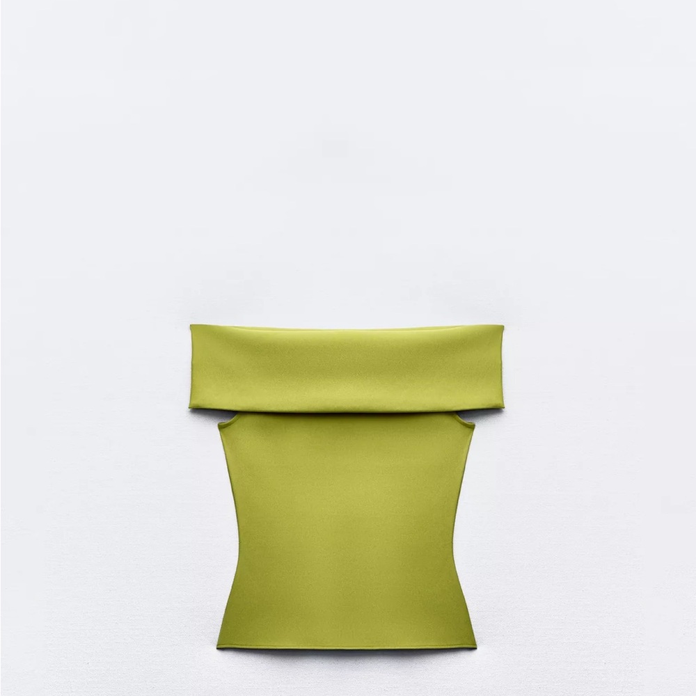 Zara Lime Green Strapless Top